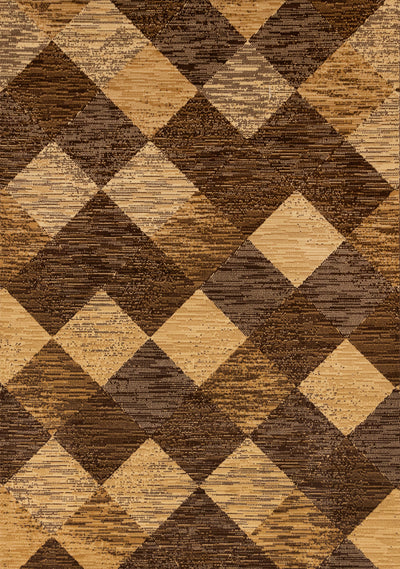 Florence Brown Beige Distressed Diamond Pattern Rug, 5'3" x 7'5" Indoor Area Rug | Tapis Florence a motif de losanges vieillis brun beige, 5'3" x 7'5"