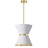 Dainolite Caterine 1 Light Pendant 12\" Dia Aged Brass Finish Gold Ring/White Shade Lamp