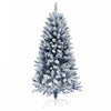 Homcom 5 Ft Artificial Christmas Tree With Snow Flocked Branches, Hinge