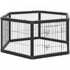 Pawhut Dog Playpen, 6 Panels 24.5\" Heavy Duty Pet Playpen, Foldable Dog Exercise Pen With Door Indoor Outdoor, Black