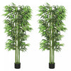 Outsunny 6FT Artificial Bamboo Trees Set of 2 in Pot Indoor Decor, Green