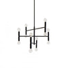 Dainolite Ava 12 Light Chandelier Small Matte Black Finish Lamp