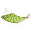 Outsunny 75\" Patio Outdoor Hammock, Striped Camping Hammock Lounge Bed Garden W/ Pillow, Green