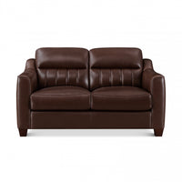 Hydeline Uptown Leather Loveseat - Brown