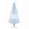Homcom 6ft Artificial Fiber Optic Pre-lit Christmas Tree With 220 Led Lights And Branch Tips
