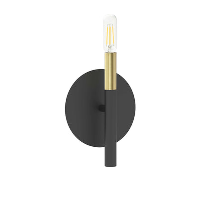 Dainolite Wand 1 Light Wall Sconce Matte Black/Aged Brass Lamp|Applique murale Wand de Dainolite avec fini noir mat et laiton vieilli et 1 ampoule