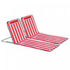 Outsunny Beach Lounge Chair Sun Lounger, Ground Beach Mat, Red And White