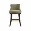 Lucia Modern Wood Chenille Counter Stool in Leaf Green Armoire