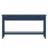 Oliver 60'' Fir Veneer Entryway Table with Honeycomb Design and Drawers, Navy Blue Sofa Table