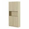 Liora 4-door Bookcase With Open Storage - Bleached Oak