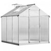 Outsunny 6' X 6' X 6.4' Walk-in Garden Greenhouse Polycarbonate Panels Plants Flower Growth Shed Cold Frame Outdoor Portable Warm House Aluminum Frame