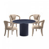 Hathaway and Palmer Modern Industry Chic 5-Piece Dining Set in Ivory and Black Dining Room Set