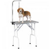 PawHut 32in Foldable Dog Grooming Table for Small Dogs, Pet Grooming Table for Dogs Cats with Adjustable Arm, Non-Slip Surface, Grey