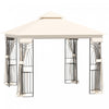 Outsunny 10'x10' Soft-top Patio Gazebo Deck Canopy, Cream