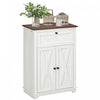 HOMCOM Farmhouse Storage Cabinet, Sideboard with Drawer and Doors, White