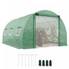 Outsunny Walk-in Tunnel Greenhouse w/ Support Rods, Plant Hot House, Green