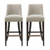 Beever Modern Chenille Wood Upholstered Barstool in Taupe - Set of 2 Bar Stool