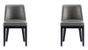Manhattan Comfort Set of 2 Gansevoort Modern Faux Leather Dining Chairs - Pebble Grey