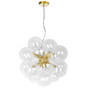 Dainolite Comet 6 Light Chandelier Aged Brass Clear Glass Lamp