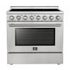Forno Paolo 36 Inch Freestanding Electric Range, Stainless Steel, 5.44 cu.ft.- FFSEL6011-36