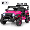 Costway 12v Kids Ride On Truck With 2*12v Motors Spring Suspension & Remote Control Pink