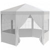 Outsunny 13 Ft. Gazebo Canopy Party Tent With 6 Removable Side Walls With Windows And Doors For Outdoor Events, White
