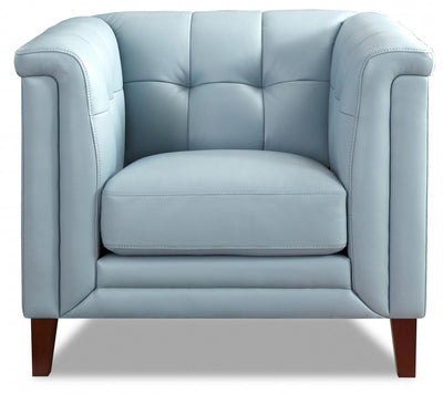 Hydeline Bodie Leather Chair - Spa Blue|Fauteuil Bodie de Hydeline en cuir - bleu spa