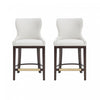 Blair Modern Wood Upholstered Counter Stool in White - Set of 2 Bar Stool