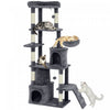 PawHut Cat Tree, 67\" Large Cat Tower for Indoor Kittens Multi-Level with 7 Scratching Posts, Tunnel, 2 Plush Condos, Hammock, Perch, Ramp, Pompoms, Dark Grey