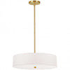 Dainolite Everly 4 Light Pendant Aged Brass Finish White Shade Lamp