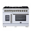 Forno Capriasca 48\" French Door Dual Fuel Range, White, 6.58 cu. ft. - FFSGS6387-48WHT