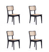 Giverny Industry Chic Wood Dining Chair in Black and Natural - Set of 4