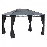 Outsunny 13' X 10' Hardtop Gazebo Canopy, Outdoor Patio Gazebo, Dark Grey