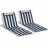Outsunny 2 Pcs Folding Beach Lounge Chair W/ Pillow, Blue
