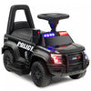 2-in-1 6v Kids Ride On Police Car Toddler Push Car W/ Megaphone & Siren Black