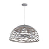 Dainolite Coral 1 Light Pendant 16\" Dia Grey Finish Lamp