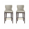 Blair Modern Wood Upholstered Barstool in Stone - Set of 2 Bar Stool
