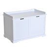 Pawhut 2-in-1 Covered Cat Litter Box Washroom Storage Hideaway Cabinet Bench Home Decor, White