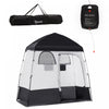 Outsunny Two Room Pop Up Shower Tent W/ Shower Bag, Floor, Carry Bag, Black