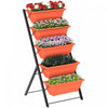 Outsunny 5-Tier Raised Garden Bed Plant Flower Pots w/ Leaking Holes Red