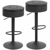 HOMCOM Bar Stools Set of 2, Swivel Barstools with Storage, Footrest, Black