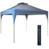 Outsunny 10'x10' Pop Up Canopy, Easy Set Up Party Tent With 2 Tier Vented Roof And Carrying Bag For Outdoor, Garden, Camping, Blue
