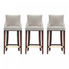Shubert Modern Wood Upholstered Barstool in Light Gray - Set of 3