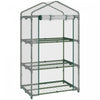 Outsunny 3 Tier Mini Greenhouse Portable Plant Greenhouse With Roll Up Door And Wire Shelves, 27\" X 19\" X 49\", Clear