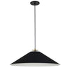 Dainolite Prudence 1 Light Pendant Aged Brass Finish Matte Black Shade Lamp