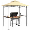 Outsunny 8' X 5' Grill Gazebo, Double Tiered Barbecue Gazebo, Beige