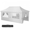 Outsunny 10 X 20ft Pop Up Canopy Tent With 6 Removable Sidewalls, Height Adjustable Large Instant Shelter With 4 Windows, Carry Bag, 6 Sand Bags For Outdoor, Garden, Patio, White