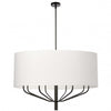 Dainolite Eleanor 8 Light Chandelier Matte Black White Shade Lamp