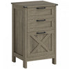 HOMCOM 3 Drawer File Cabinet Filing Cabinet for A4 Letter Size Grey Wash