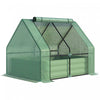 Outsunny Greenhouse With Raised Garden Bed, Steel Outdoor Planter Box Green